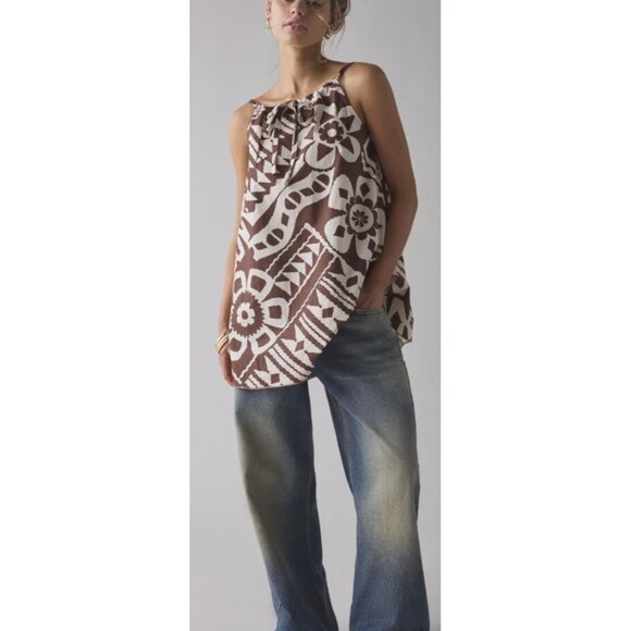 BDG Urban Outfitters Size Large Dress NWT $49 Brown White Pockets - Picture 13 of 13